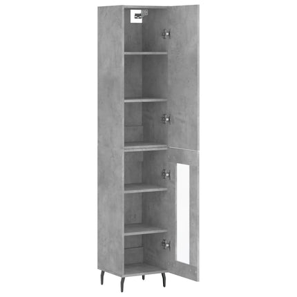skab 34,5x34x180 cm konstrueret træ betongrå