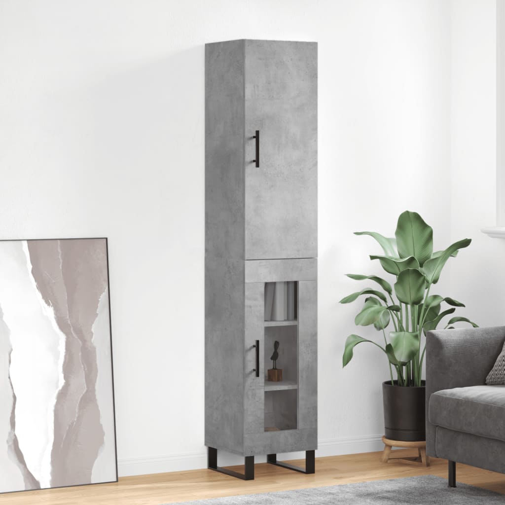 skab 34,5x34x180 cm konstrueret træ betongrå
