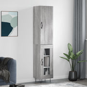 højskab 34,5x34x180 cm konstrueret træ grå sonoma-eg