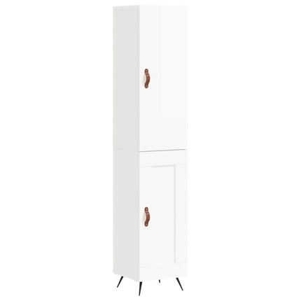 skab 34,5x34x180 cm konstrueret træ hvid højglans