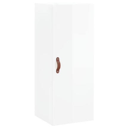 skab 34,5x34x180 cm konstrueret træ hvid højglans