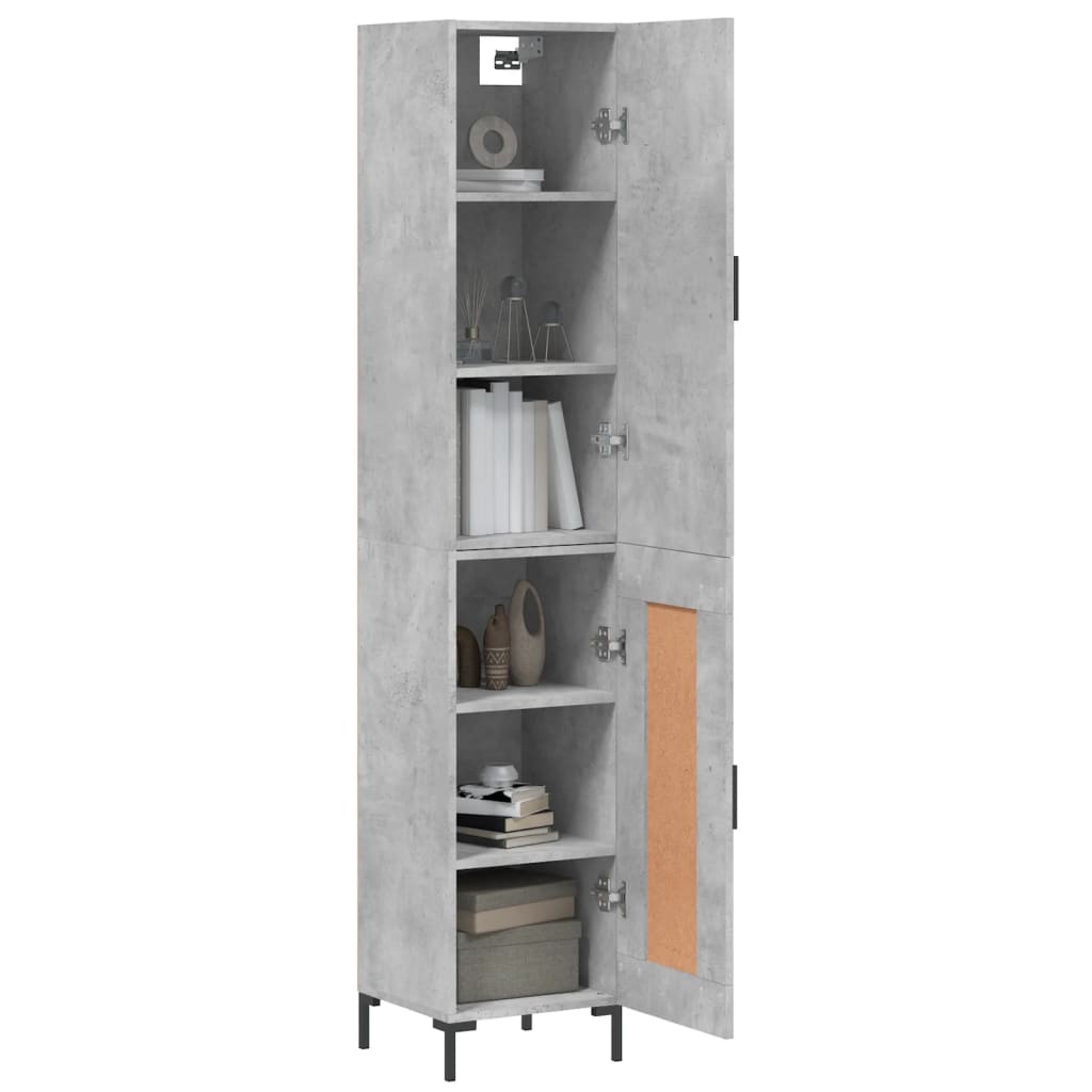 skab 34,5x34x180 cm konstrueret træ betongrå