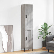 højskab 34,5x34x180 cm konstrueret træ grå sonoma-eg