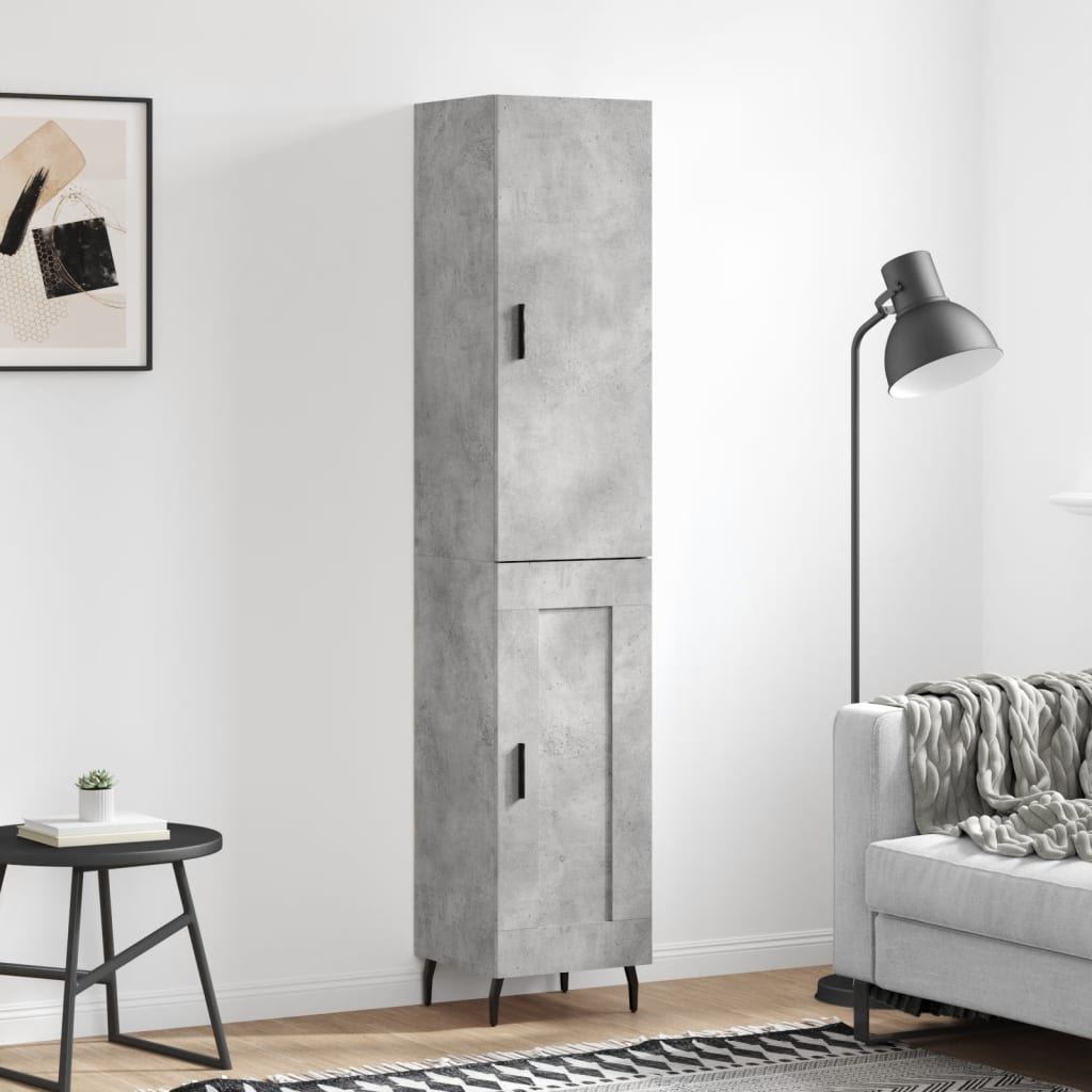 skab 34,5x34x180 cm konstrueret træ betongrå
