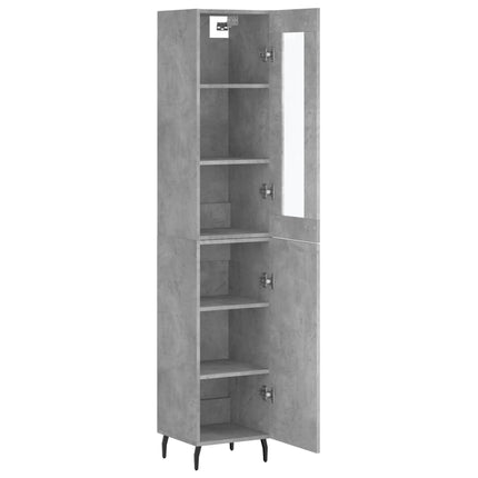 skab 34,5x34x180 cm konstrueret træ betongrå