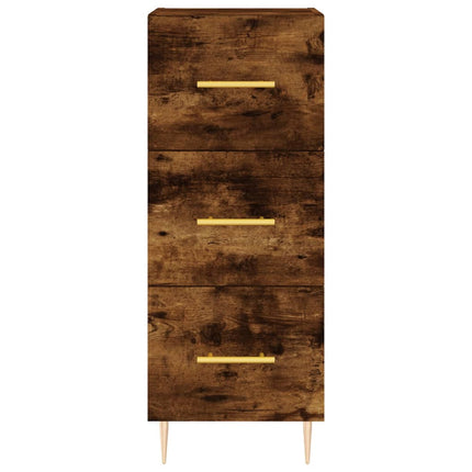 skab 34,5x34x180 cm konstrueret træ røget egetræ
