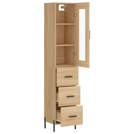 skab 34,5x34x180 cm konstrueret træ sonoma-eg