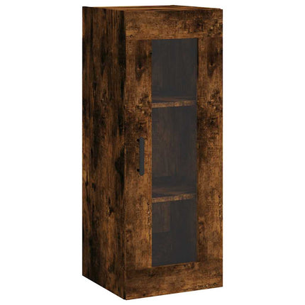 skab 34,5x34x180 cm konstrueret træ røget egetræ