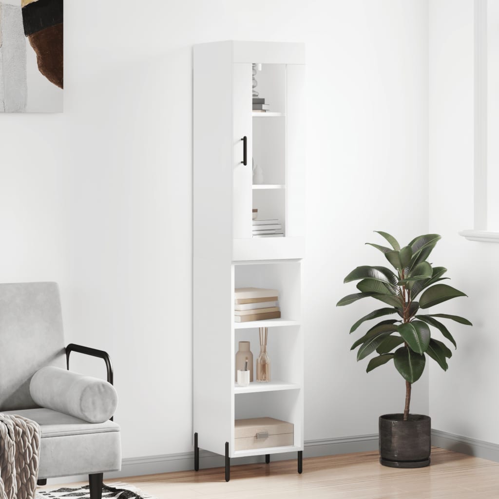 skab 34,5x34x180 cm konstrueret træ hvid