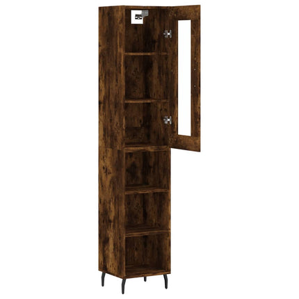 skab 34,5x34x180 cm konstrueret træ røget egetræ