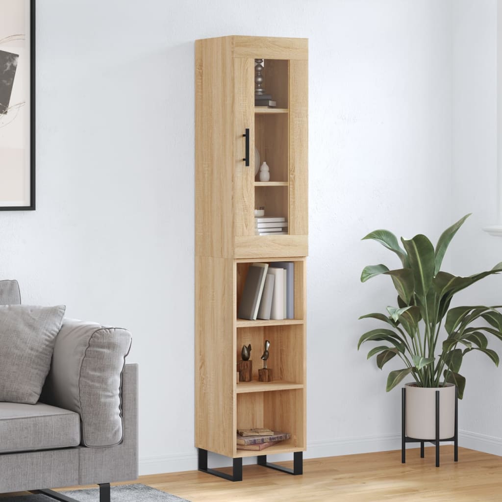 skab 34,5x34x180 cm konstrueret træ sonoma-eg