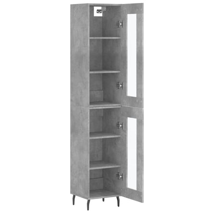 skab 34,5x34x180 cm konstrueret træ betongrå