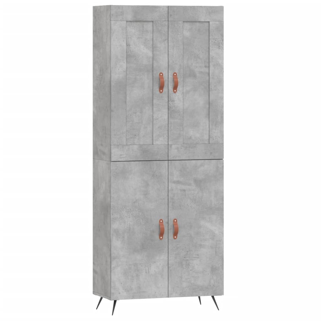 højskab 69,5x34x180 cm konstrueret træ betongrå