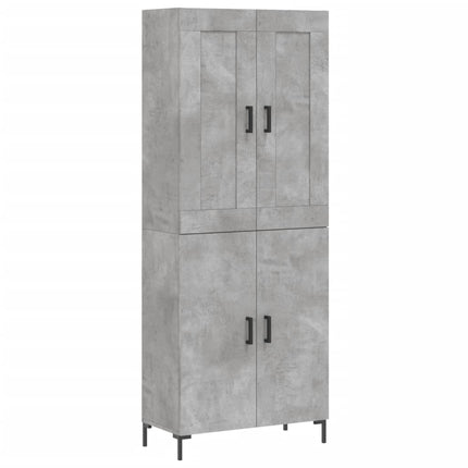 højskab 69,5x34x180 cm konstrueret træ betongrå