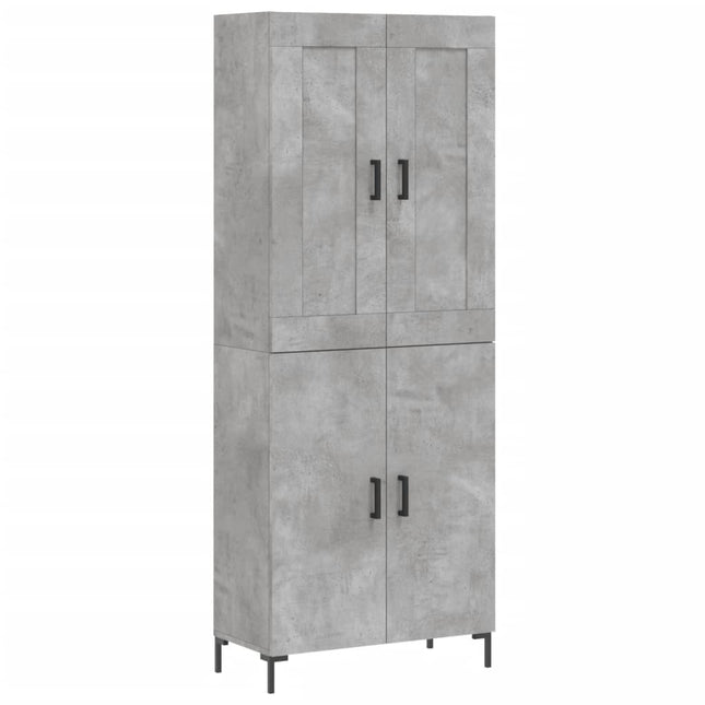 højskab 69,5x34x180 cm konstrueret træ betongrå