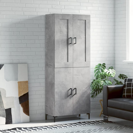 højskab 69,5x34x180 cm konstrueret træ betongrå