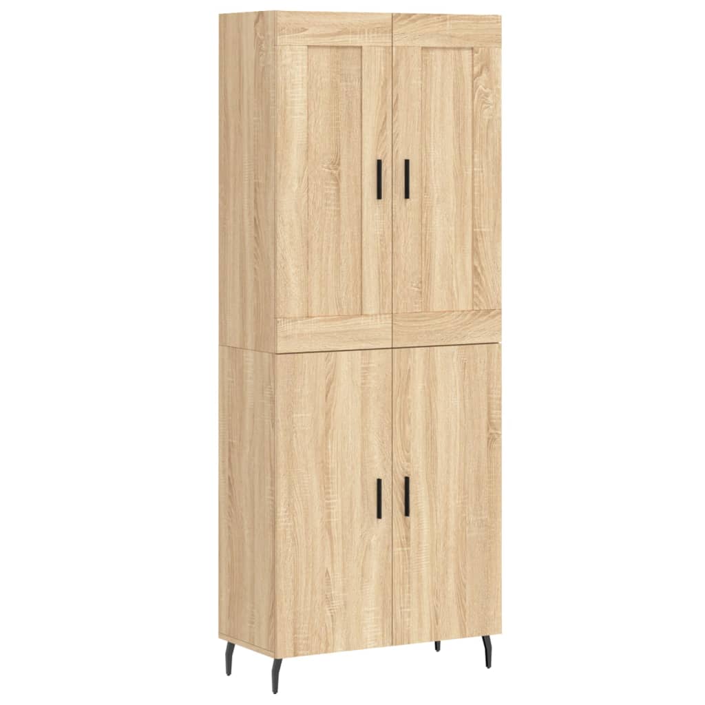 højskab 69,5x34x180 cm konstrueret træ sonoma-eg