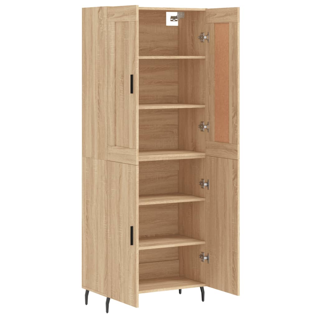 højskab 69,5x34x180 cm konstrueret træ sonoma-eg