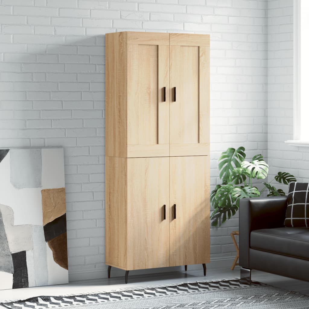 højskab 69,5x34x180 cm konstrueret træ sonoma-eg