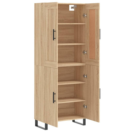 højskab 69,5x34x180 cm konstrueret træ sonoma-eg