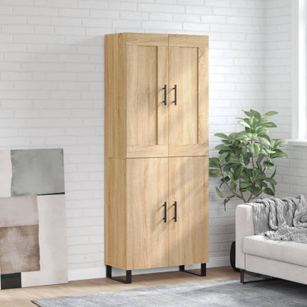 højskab 69,5x34x180 cm konstrueret træ sonoma-eg