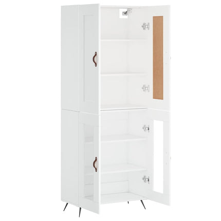 højskab 69,5x34x180 cm konstrueret træ hvid