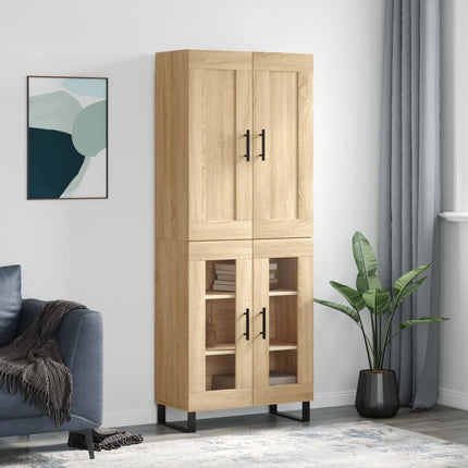 højskab 69,5x34x180 cm konstrueret træ sonoma-eg