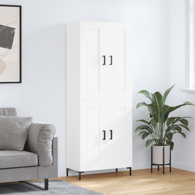 højskab 69,5x34x180 cm konstrueret træ hvid