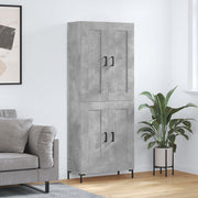 højskab 69,5x34x180 cm konstrueret træ betongrå