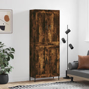 højskab 69,5x34x180 cm konstrueret træ røget egetræsfarve