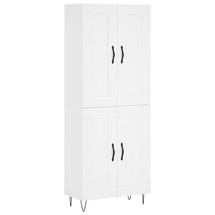 højskab 69,5x34x180 cm konstrueret træ hvid
