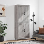 højskab 69,5x34x180 cm konstrueret træ grå sonoma-eg