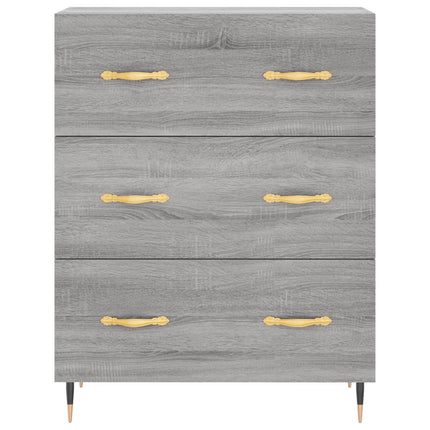 højskab 69,5x34x180 cm konstrueret træ grå sonoma-eg