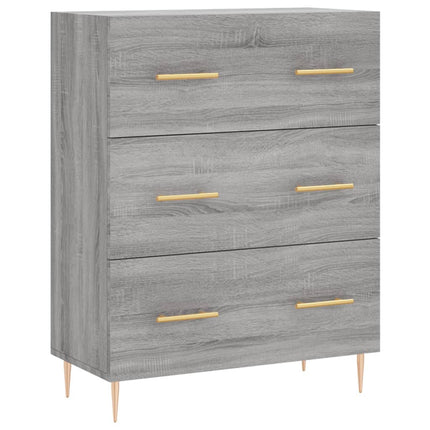 højskab 69,5x34x180 cm konstrueret træ grå sonoma-eg