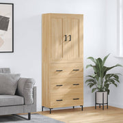 højskab 69,5x34x180 cm konstrueret træ sonoma-eg