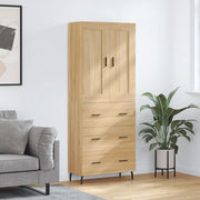 højskab 69,5x34x180 cm konstrueret træ sonoma-eg