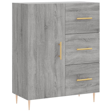 højskab 69,5x34x180 cm konstrueret træ grå sonoma-eg
