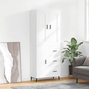 højskab 69,5x34x180 cm konstrueret træ hvid