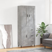 højskab 69,5x34x180 cm konstrueret træ betongrå