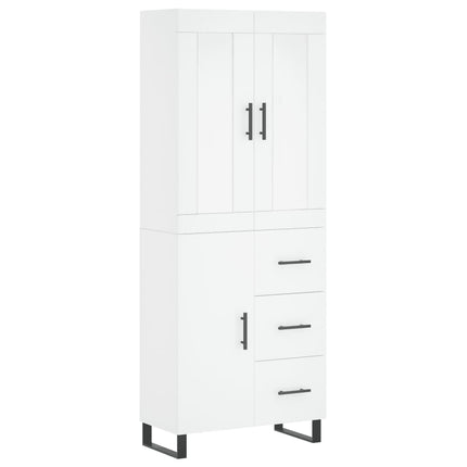 højskab 69,5x34x180 cm konstrueret træ hvid