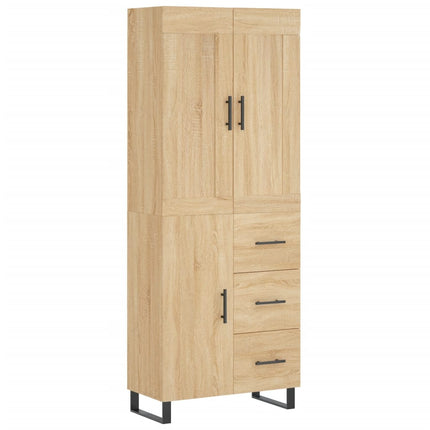 højskab 69,5x34x180 cm konstrueret træ sonoma-eg