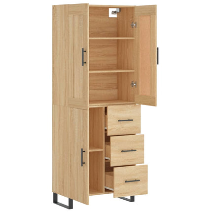 højskab 69,5x34x180 cm konstrueret træ sonoma-eg