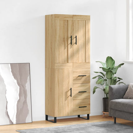 højskab 69,5x34x180 cm konstrueret træ sonoma-eg