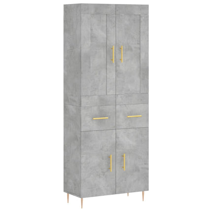 højskab 69,5x34x180 cm konstrueret træ betongrå