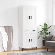 højskab 69,5x34x180 cm konstrueret træ hvid