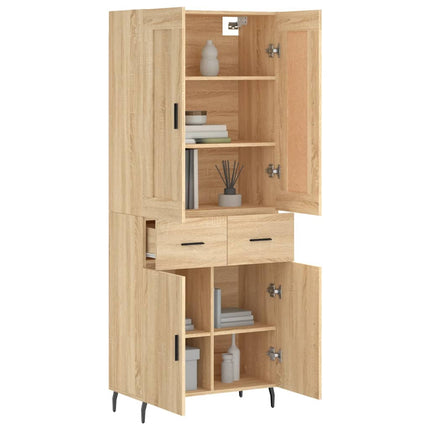 højskab 69,5x34x180 cm konstrueret træ sonoma-eg