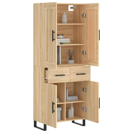 højskab 69,5x34x180 cm konstrueret træ sonoma-eg