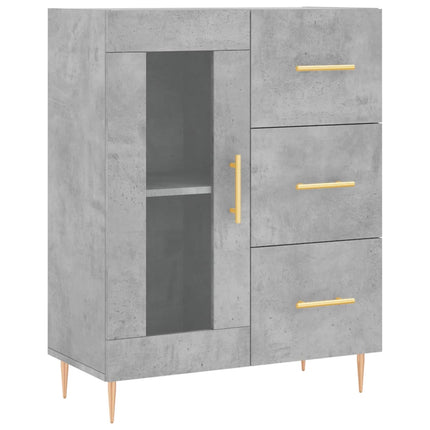 højskab 69,5x34x180 cm konstrueret træ betongrå