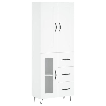 højskab 69,5x34x180 cm konstrueret træ hvid