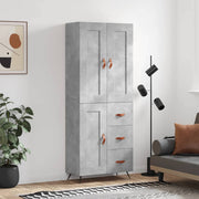 højskab 69,5x34x180 cm konstrueret træ betongrå